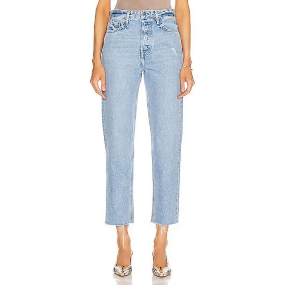 GRLFRND Helena Super High Rise Straight Jeans in Gonna Love Me